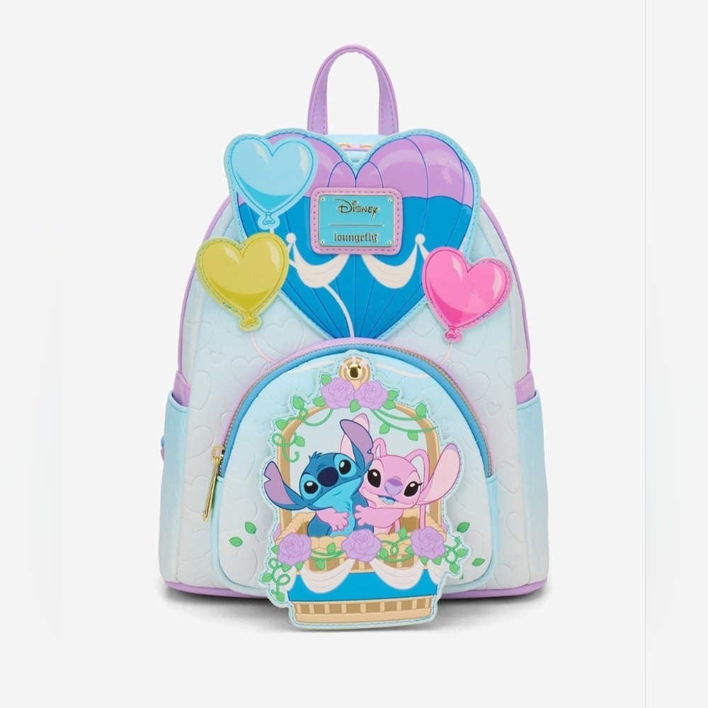 Loungefly Disney Lilo And Stitch Angel And Stitch Hot Air Balloon Mini Backpack